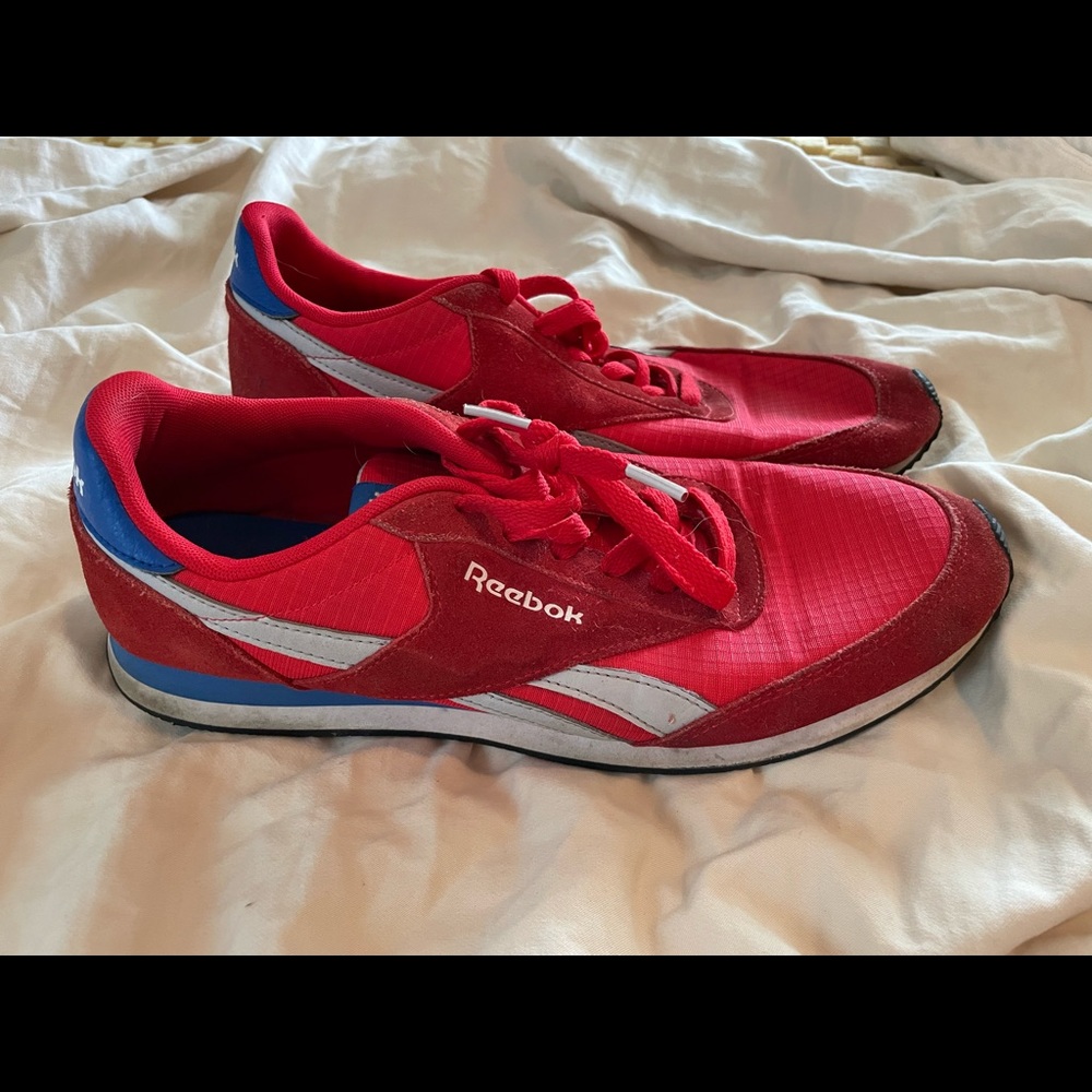 RED REEBOKS size 10.5 men US!
